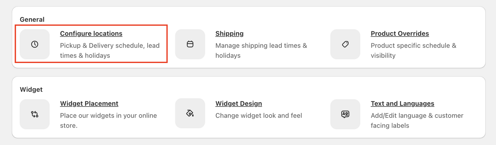 Displays the location configuration button on Bird App Settings page