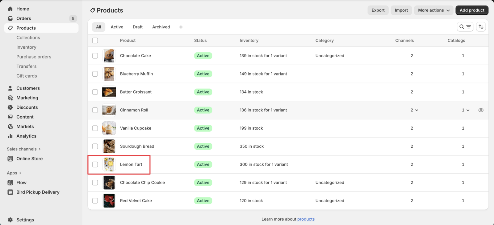 Shows the product edit screen in Shopify Admin