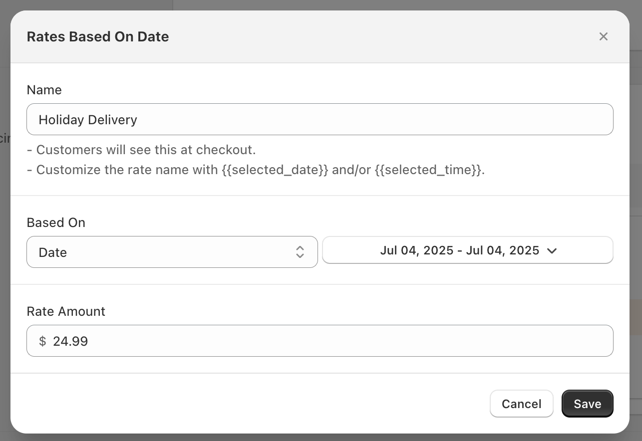 Date condition configuration showing calendar date range selection