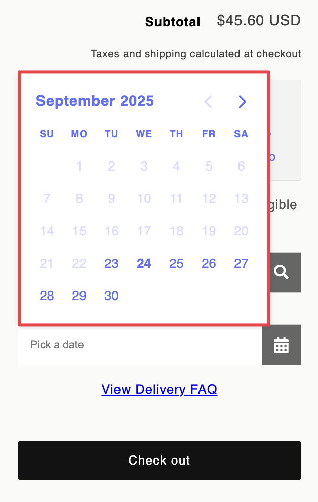 Final customized calendar with applied styling
